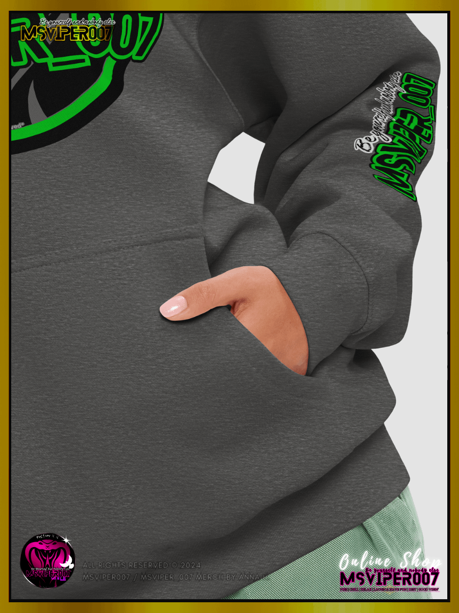 Hoodie - "MsViper_007™ Brand Classic" [green/blk emblem] - Streetwear/Active Hoodie By Anna H. product image (8)