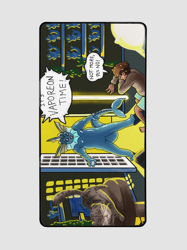 Godzly Vaporeon Meme Desk Mat 15.5" x 31.5" product image (2)