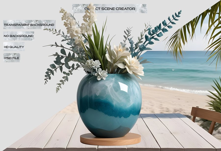 Coastal Luxe spa decor – vase png product image (2)