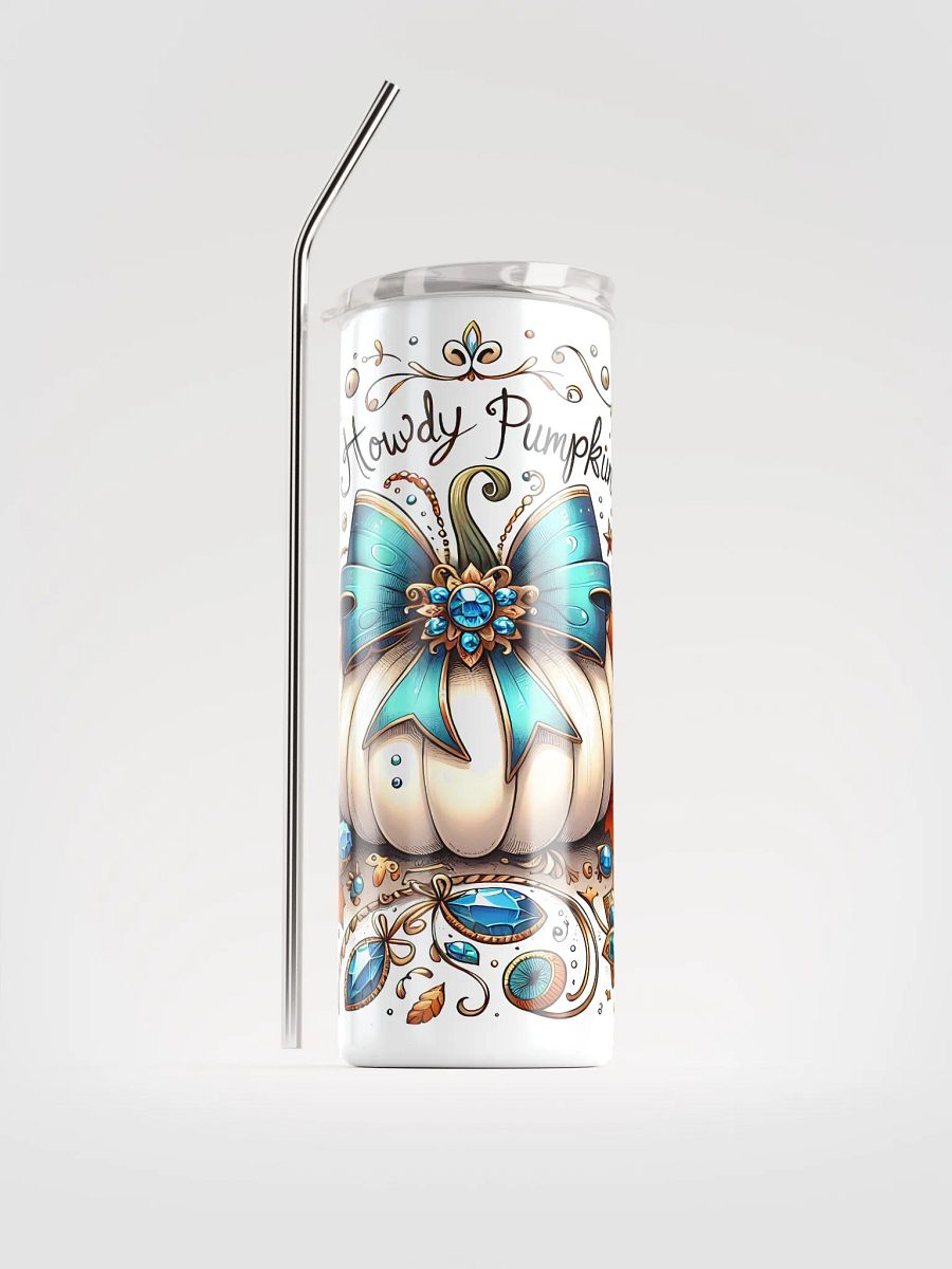 Howdy Pumpkin Design With Butterflies Thanksgiving Stainless Steel Tumbler product image (4)