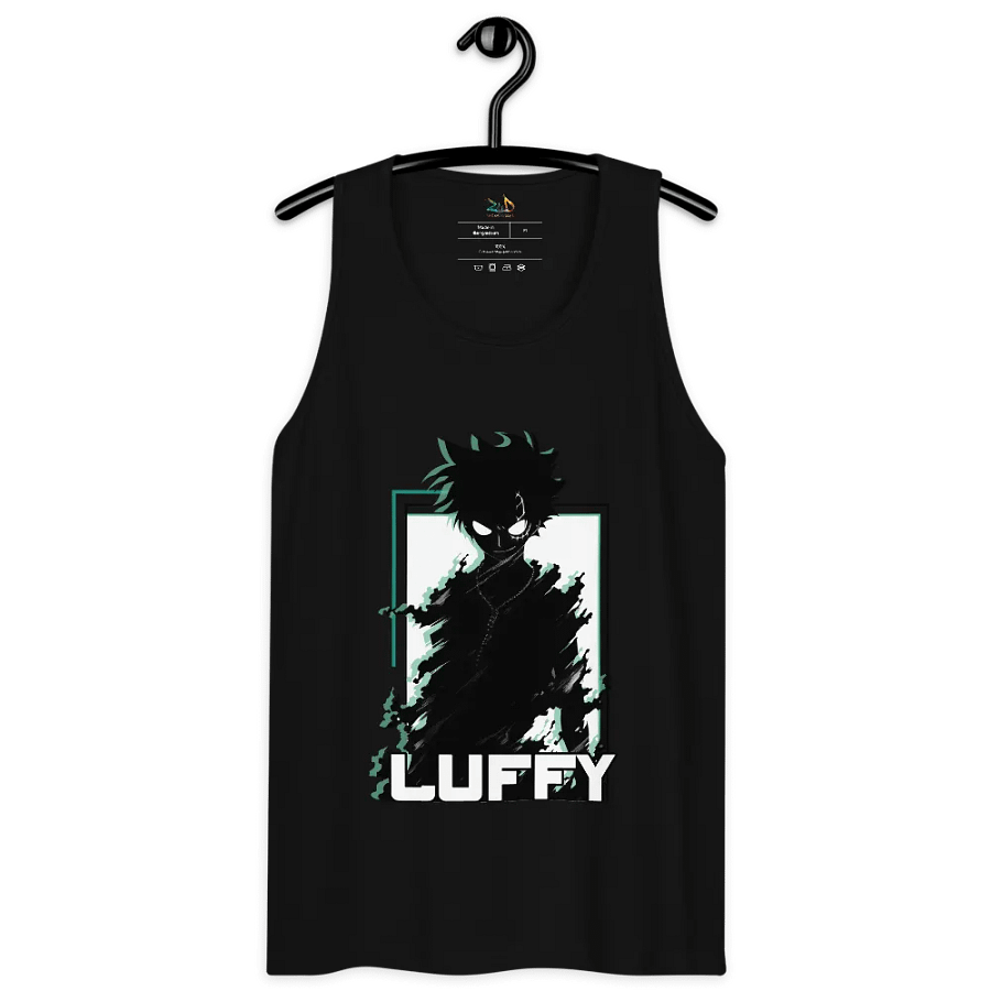 Shadowed Vigilance: LUFFY Anime Glitch Design Tank Top product image (6)