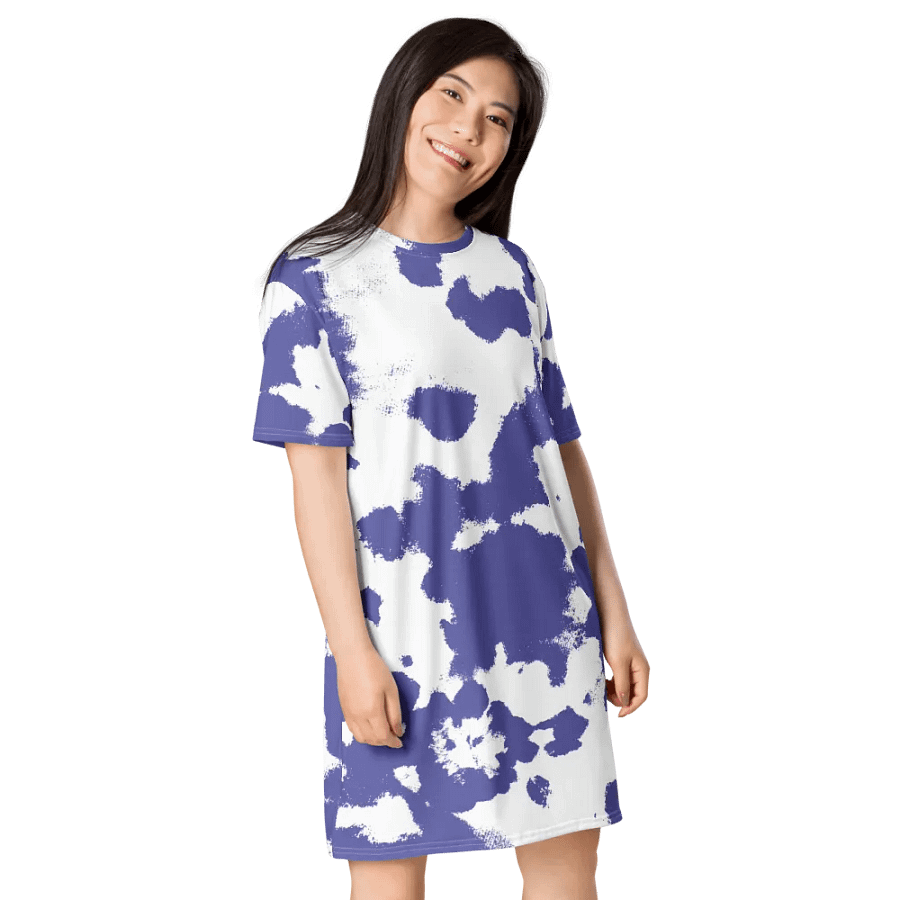 Woman T-Shirt Dress Blue Pattern product image (4)