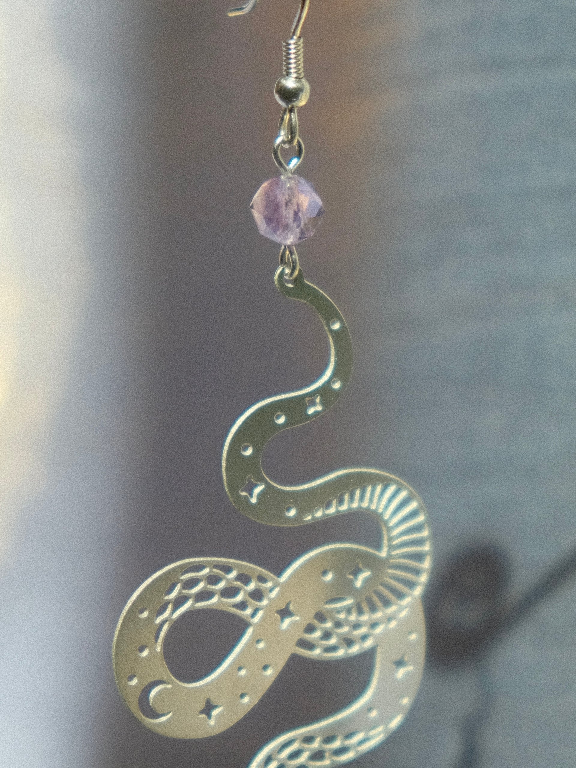 Amethyst Snake Earrings product image (2)
