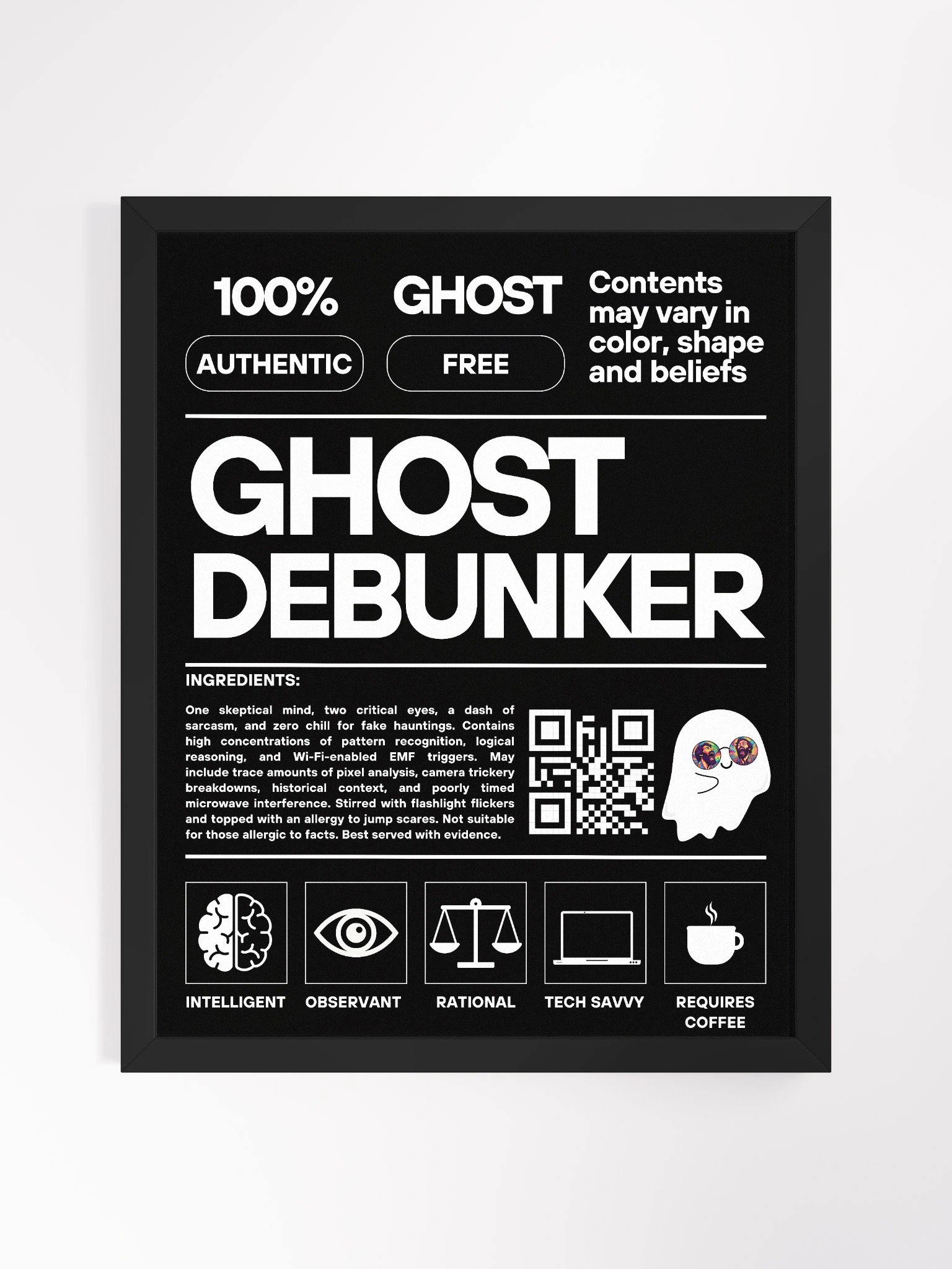 Ghost Debunker – Framed Poster product image (1)
