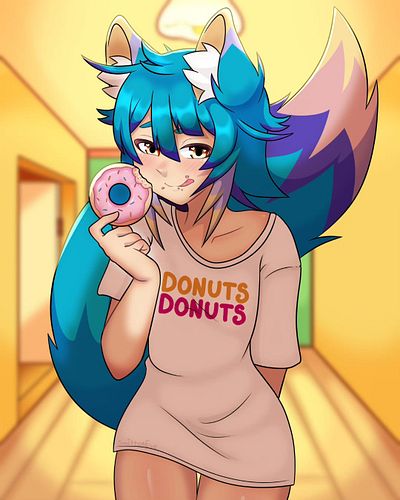 My entry for @kayozia 's Art contest!💖🍩💖
Hope you guys don't mind her stealing the last donut lol!

#drawing #vtuber #vgenope...