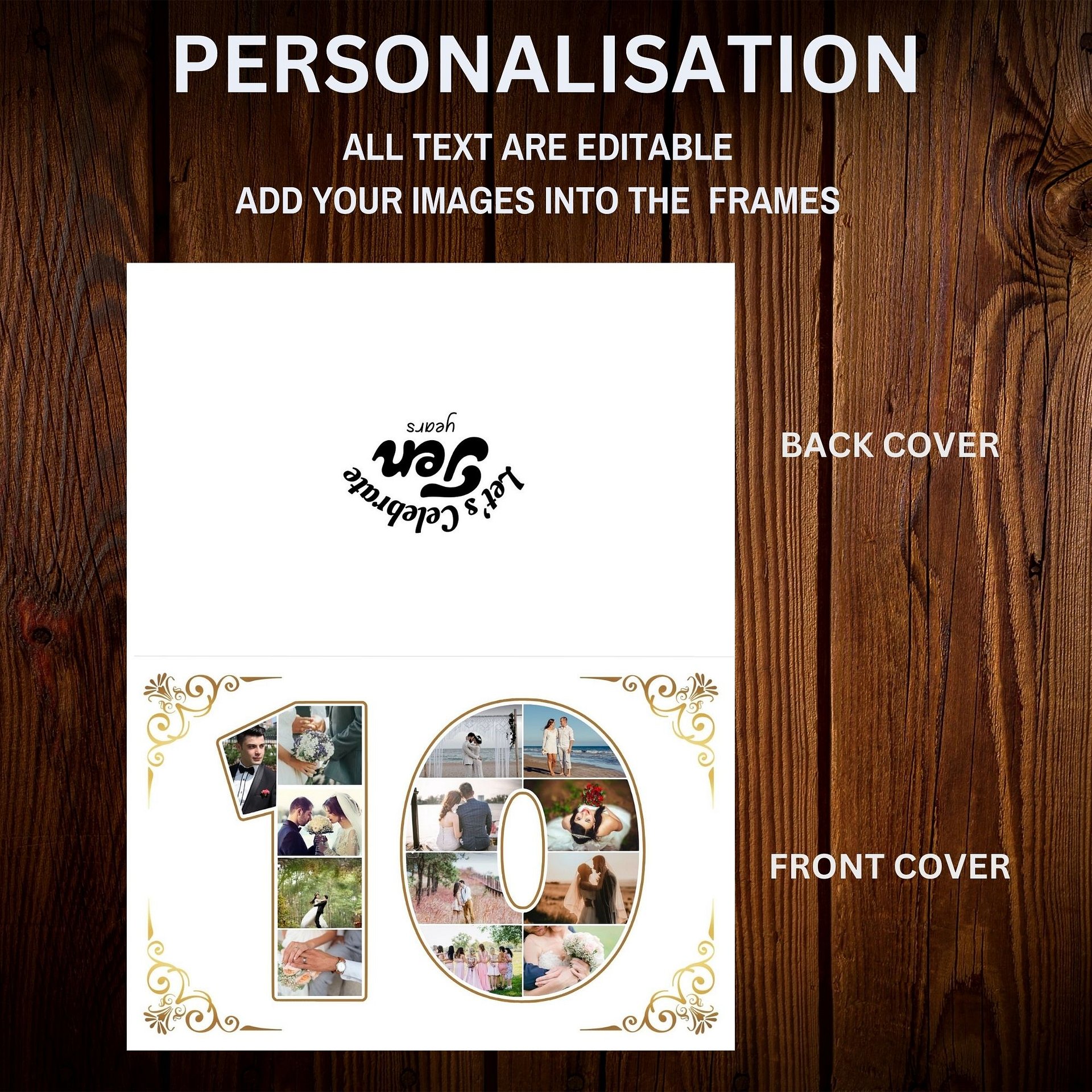 Ten Year Celebration Card Photo Collage Canva Template product image (7)