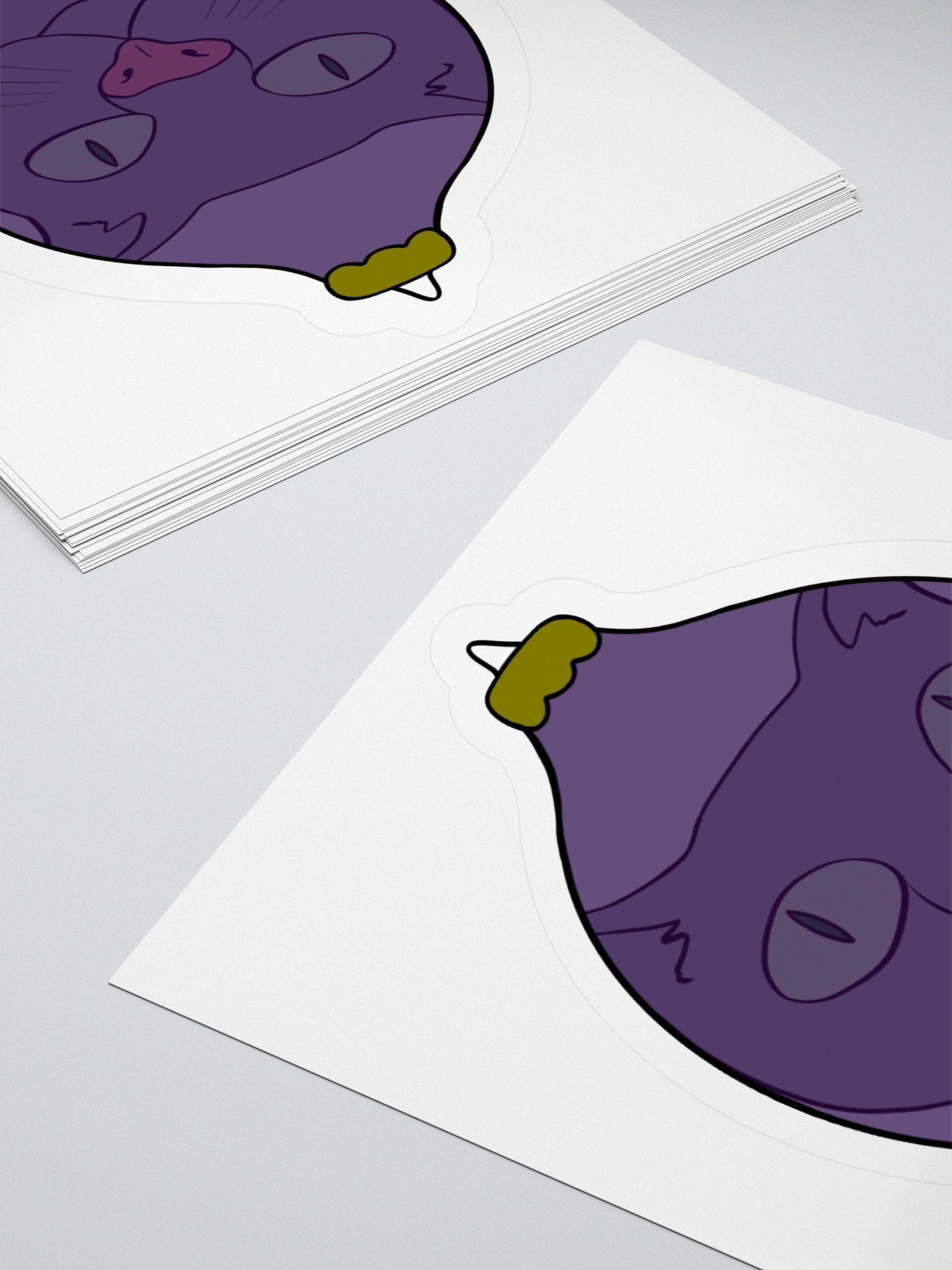 Curious Cat Christmas Kiss Cut Sticker (Purple) product image (4)