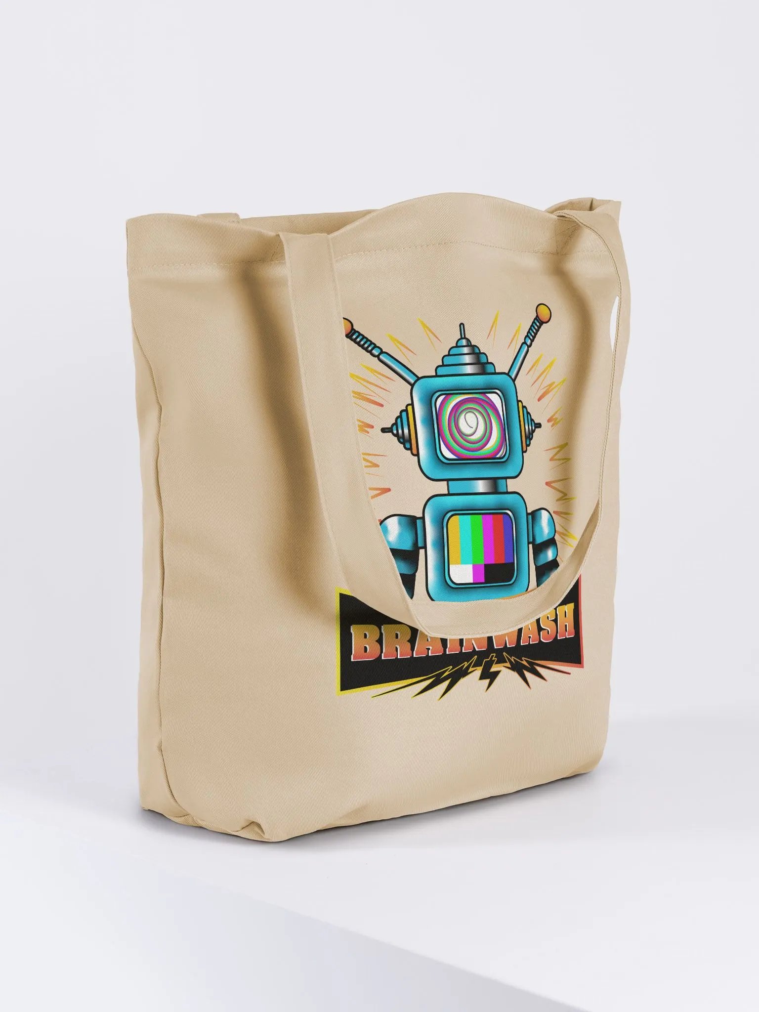 Electric Dreams Retro Robot Tote Bag product image (7)