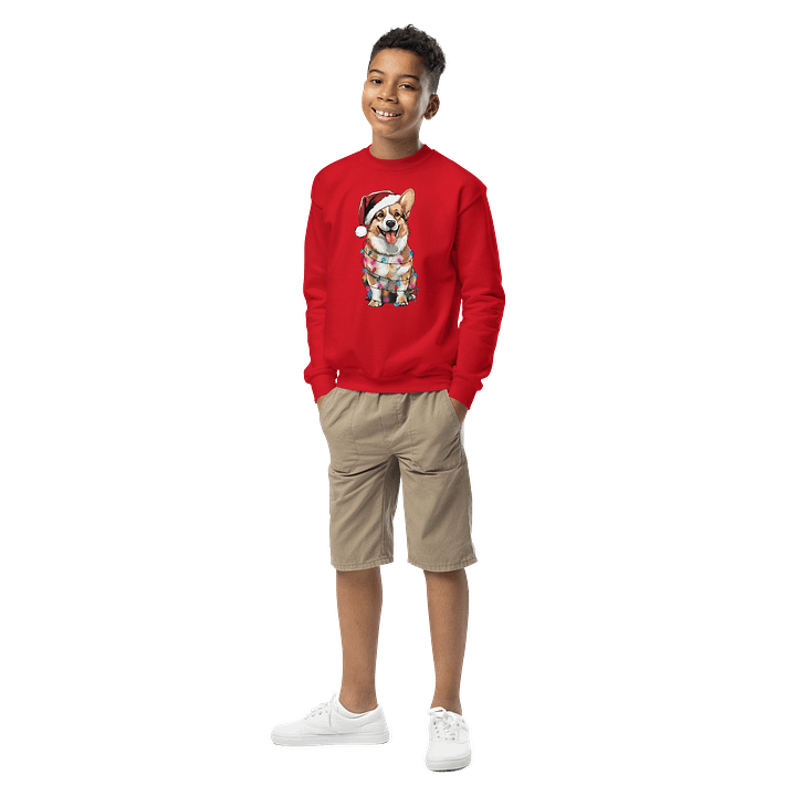 Funny Christmas Pembroke Welsh Corgi(Blenheim) Youth Sweatshirt product image (3)