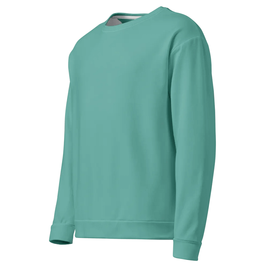 Plain Turquoise Green True Summer Unisex Recycled Polyester Heavyweight Premium Sweatshirt by Treasure Pie product image (5)