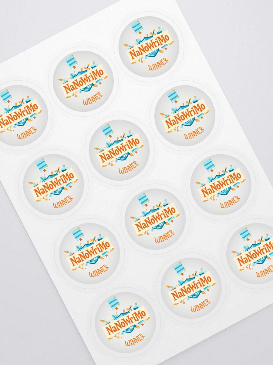 NaNoWriMo Winner Sticker Sheet (12 Stickers Per Sheet) product image (1)