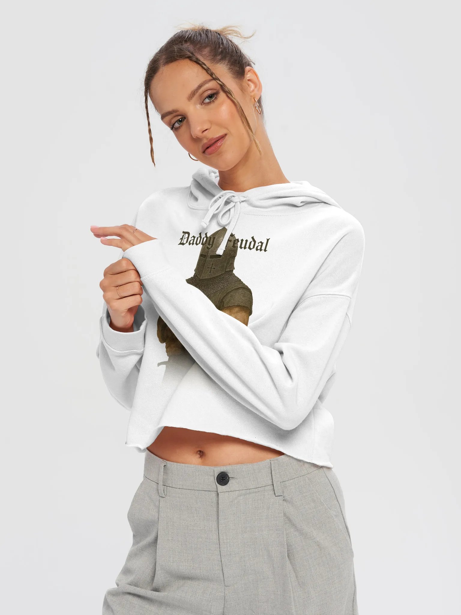 Daddy Feudal Crop Hoodie product image (27)