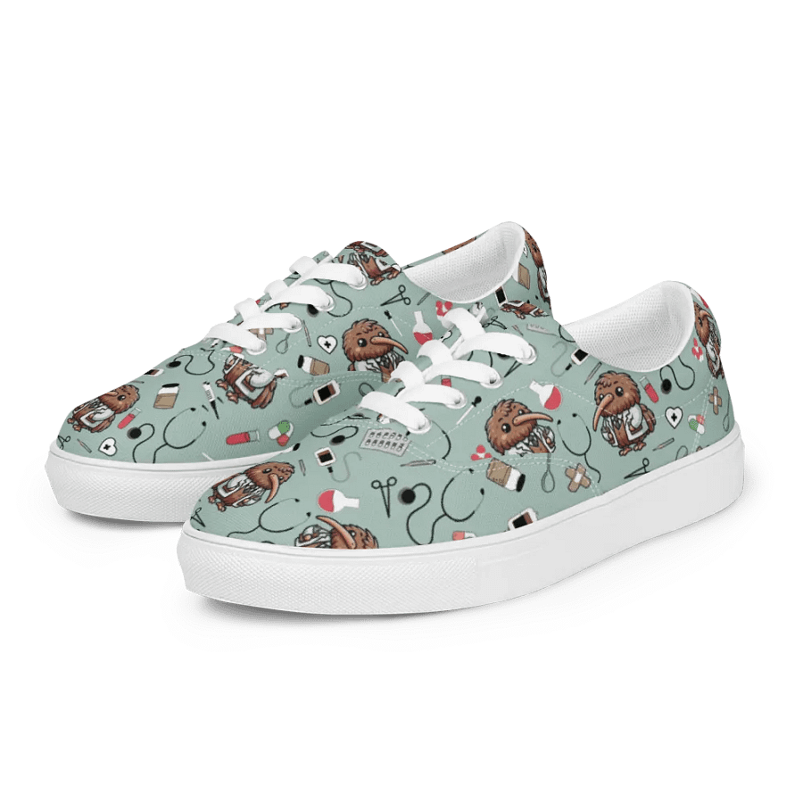 Cute Medical Kiwi Lace-up Canvas Shoes (Opal) product image (6)