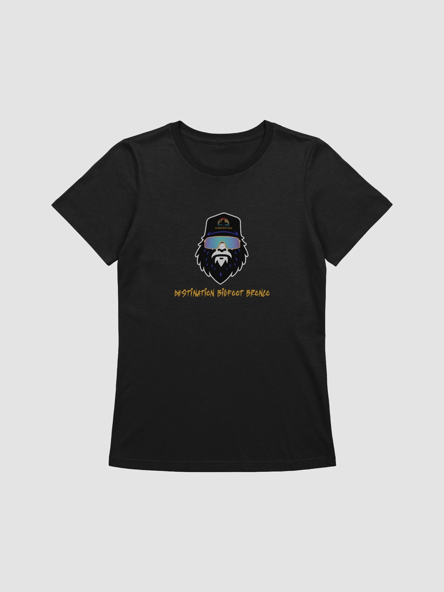 Destination Bigfoot Bronco Bigfoot Logo Bella+Canvas Women's Supersoft Relaxed-fit T-Shirt (Black) product image (1)
