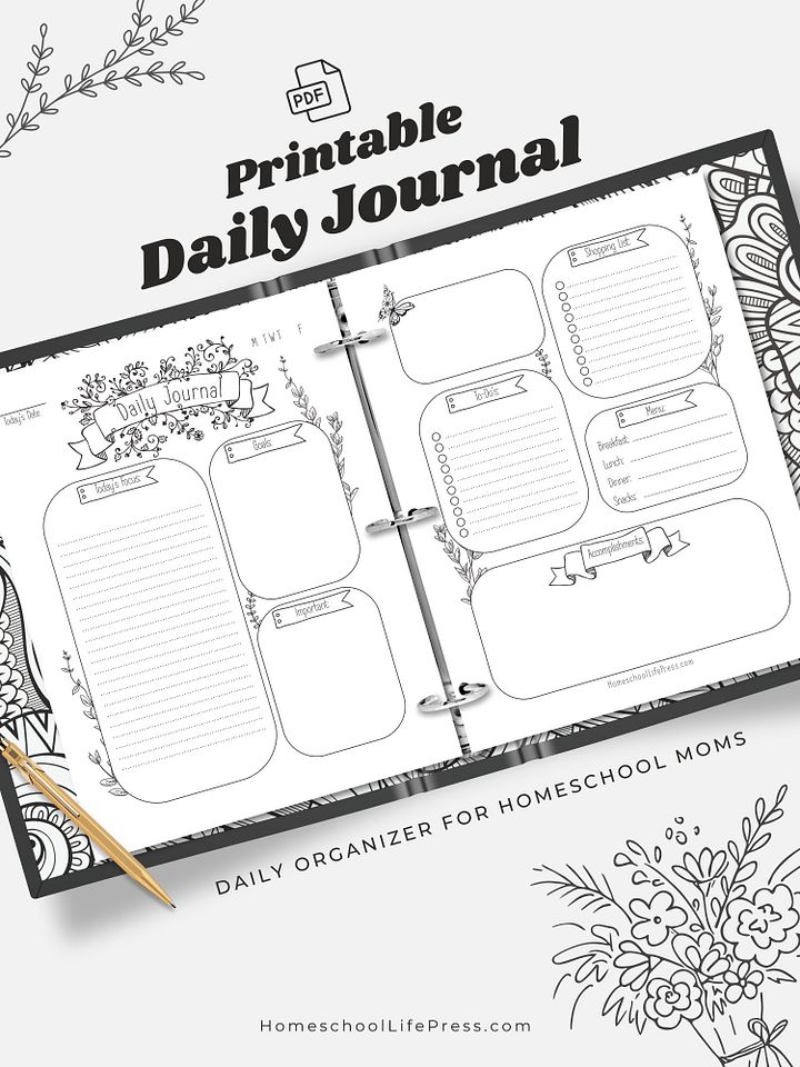 Daily Organizer Printable Homeschool Journal for Mom product image (1)