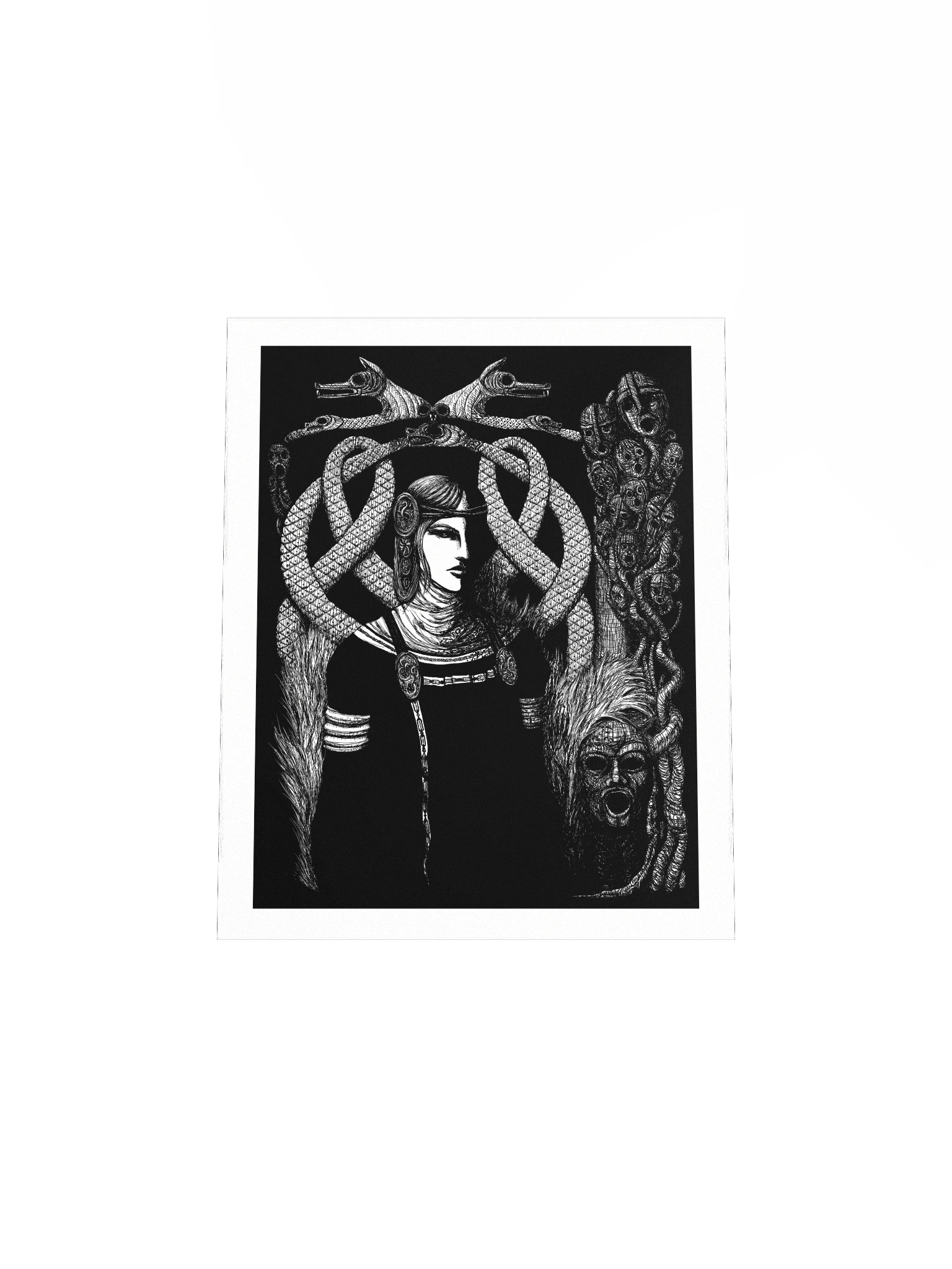 Hel in Black Matte Poster - Norse Mythology Goddess Hel and World Serpent Jörmungandr product image (6)