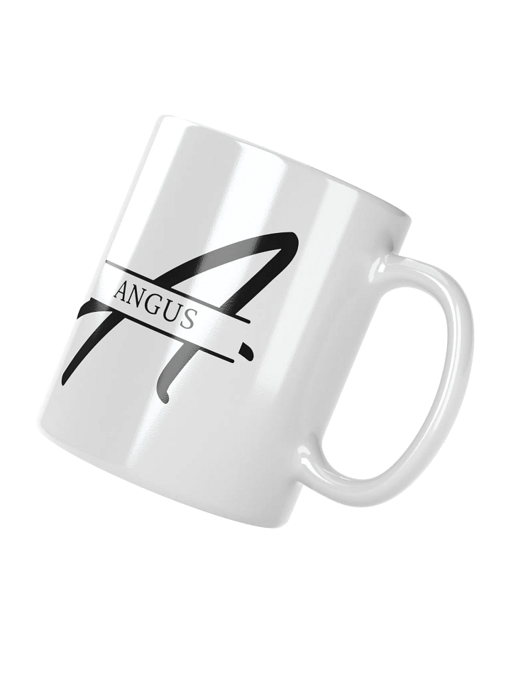 Angus Artistic Logo White Glossy Mug – Premium Custom Ceramic Coffee Cup product image (2)