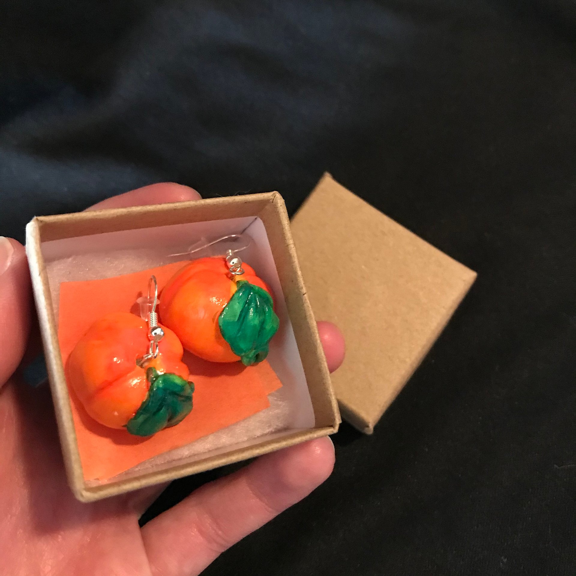 Medium Pumpkin Clay Earrings product image (3)