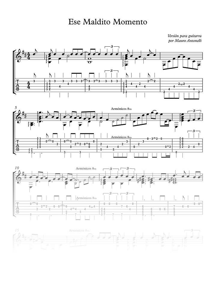 Ese maldito momento - Partitura + Tabs product image (1)