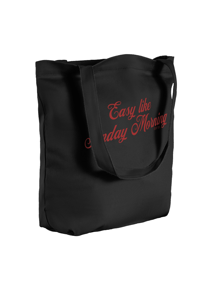 "Easy Like Sunday Morning" – Retro Tote Bag (Black & Red) product image (5)