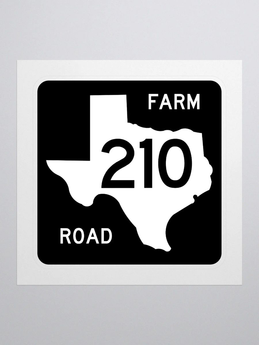 Texas Farm Road Sign FM 210 Sticker product image (1)