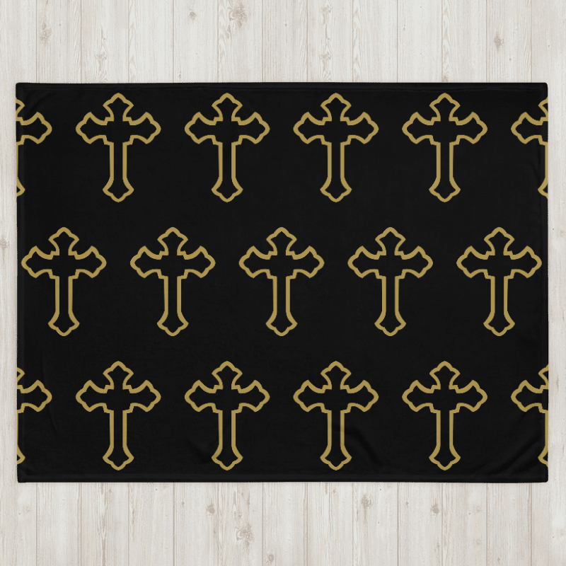 Exodus Cross - BLACK - Throw Blanket product image (1)