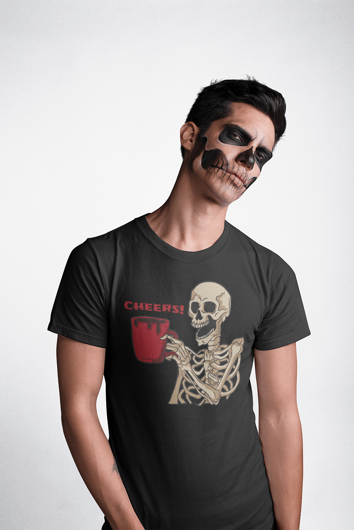 Skeleton Cheers for Halloween Unisex Tee product image (1)