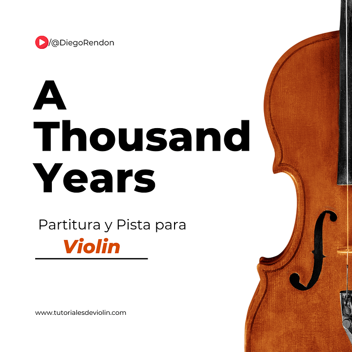 Partitura y Pista de Acompañamiento para Violin - A Thousand Years product image (1)