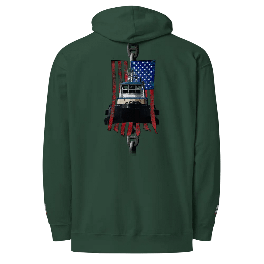 Pacific Titan Chain & CE Flage Embroidered - Twin Anchor Front & sleeves (embroidered)Hoodies product image (1)