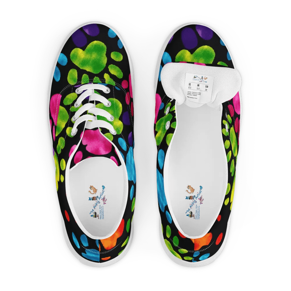 Colorful Pawprint Lace-Up Shoes product image (6)