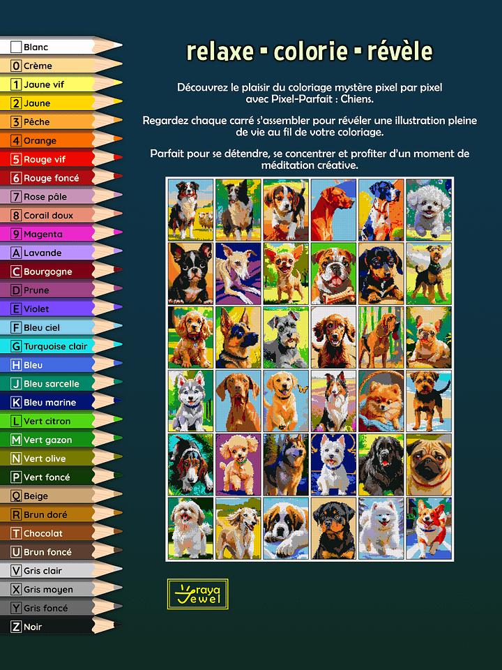 Pixel-Parfait: Chiens - Coloriage pixel mystère numéroté | Livre à imprimer product image (2)
