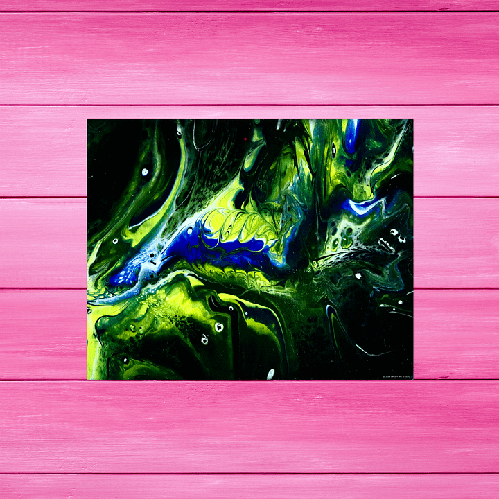 Creatures Within the Mystery Green Blue Abstract | Art Print product image (2)