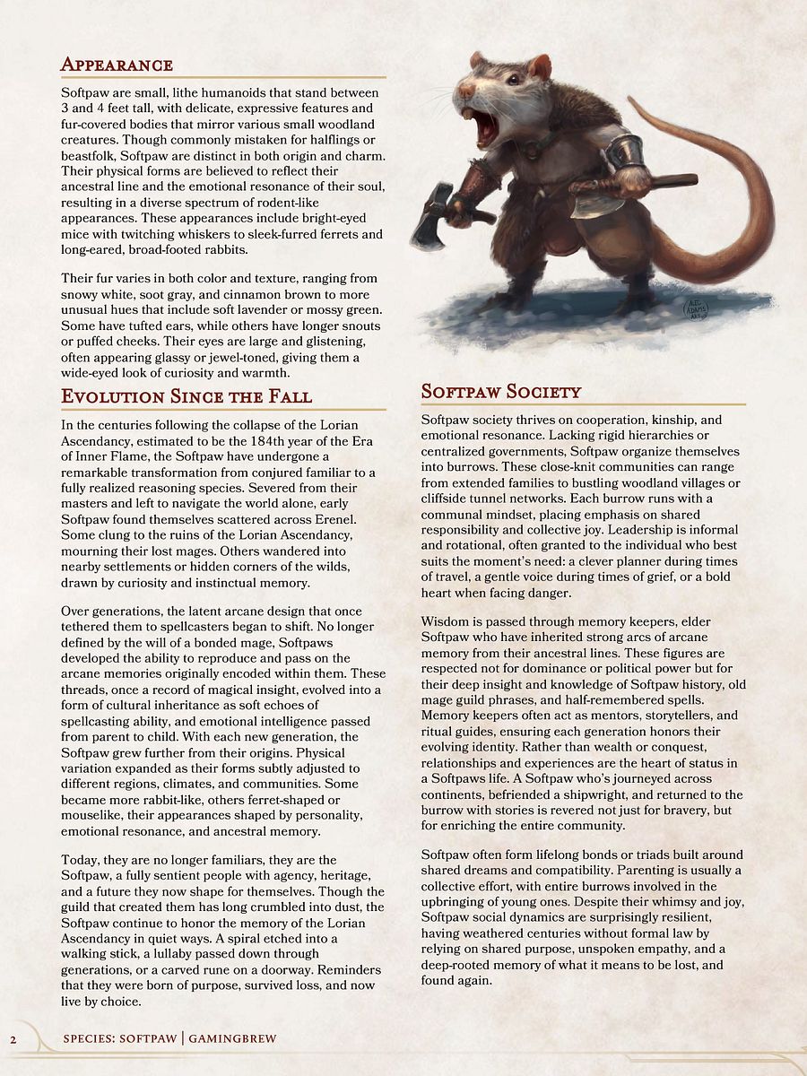 Softpaw | 5E Species product image (3)