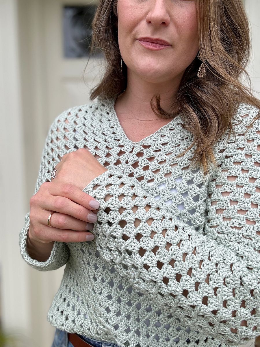 Top Down Crochet Granny Stitch Hoodie Pattern Adult Sizes product image (3)