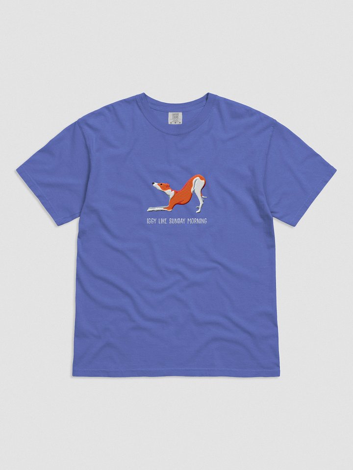 Iggy Like Sunday Morning T-Shirt(Embroidered) of an Italian Greyhound(Red & White) product image (41)