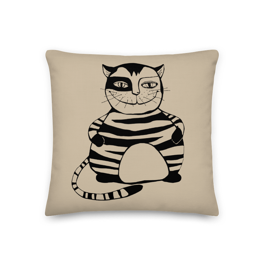 Whimsical Striped Cat Premium Pillow product image (1)