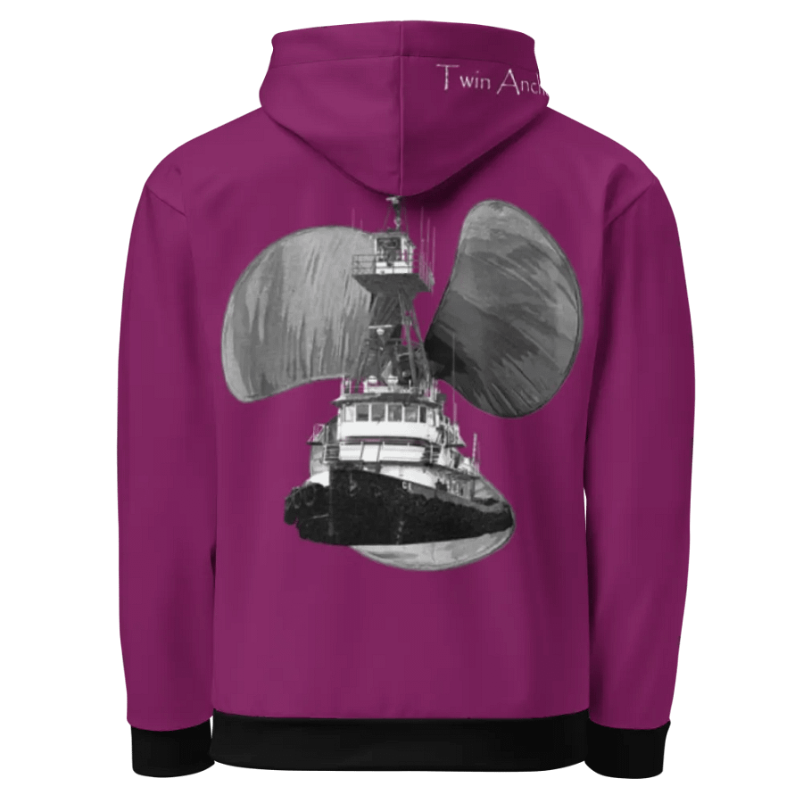 Eggplant Three blade prop Tug CE Hoodie product image (1)