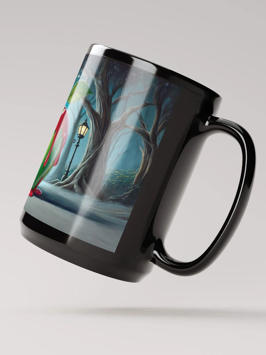 Vampire and Apple Coffee Cup- 15 oz Glossy Black Mug product image (3)