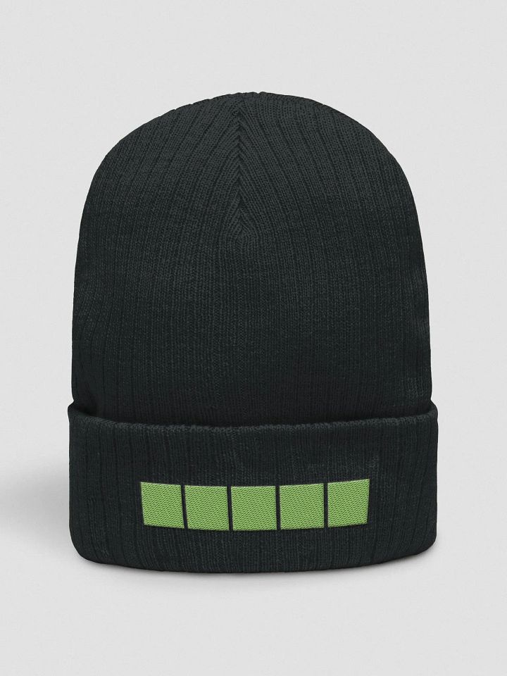 Green Squares Beanie (black, gray & olive) product image (2)
