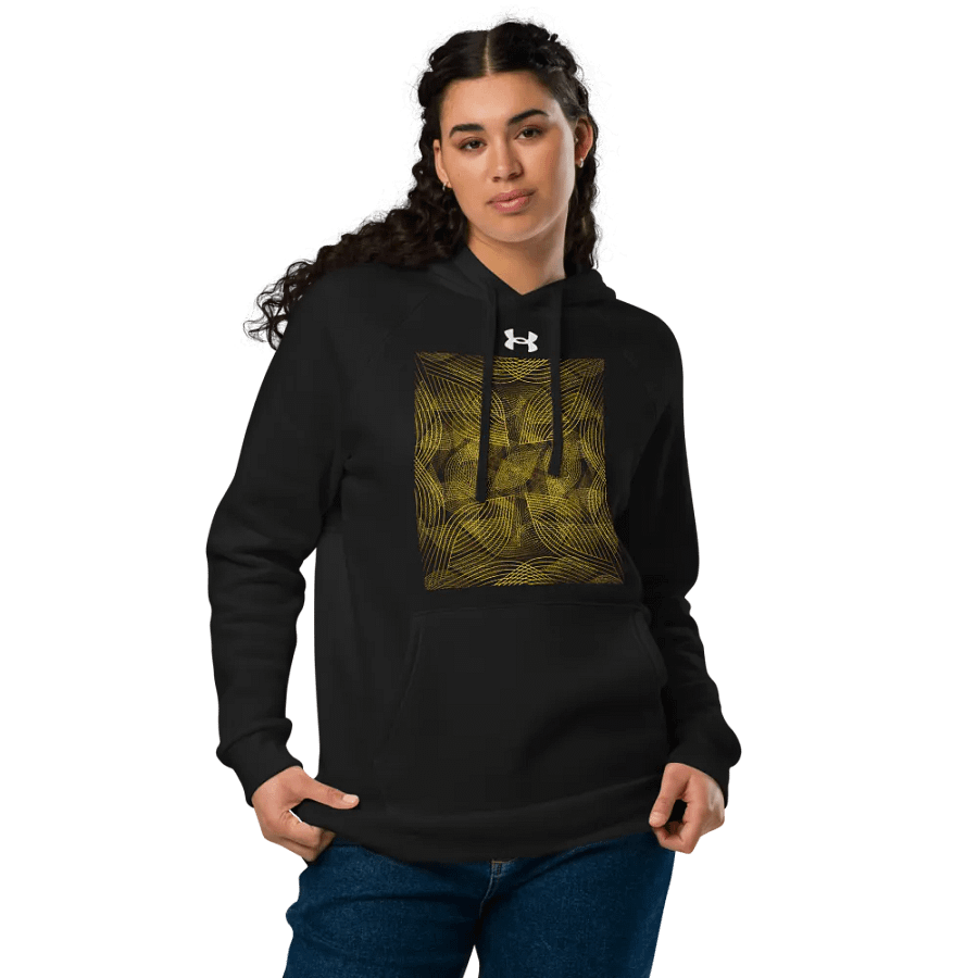 Hoodie with golden lines and leaf design product image (7)