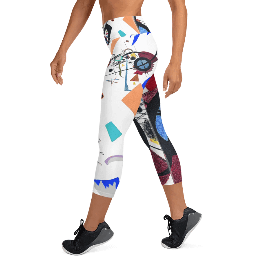 Abstract Lithographic Pattern Design Yoga Capri Legging - V1 product image (9)