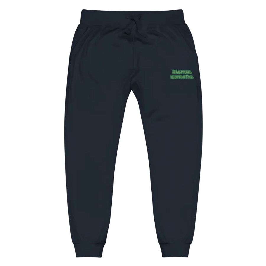HABITUAL INSTIGATOR (leaf design) embroidered fleece joggers product image (10)