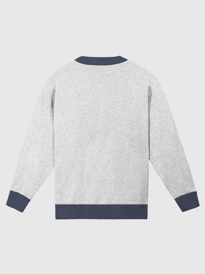 Seahorse Dreams Knit Sweater | BOURNE to Cape Cod™ Coastal Cozy | Unisex Relaxed Fit Crewneck | Colors: Bleach & Navy product image (2)