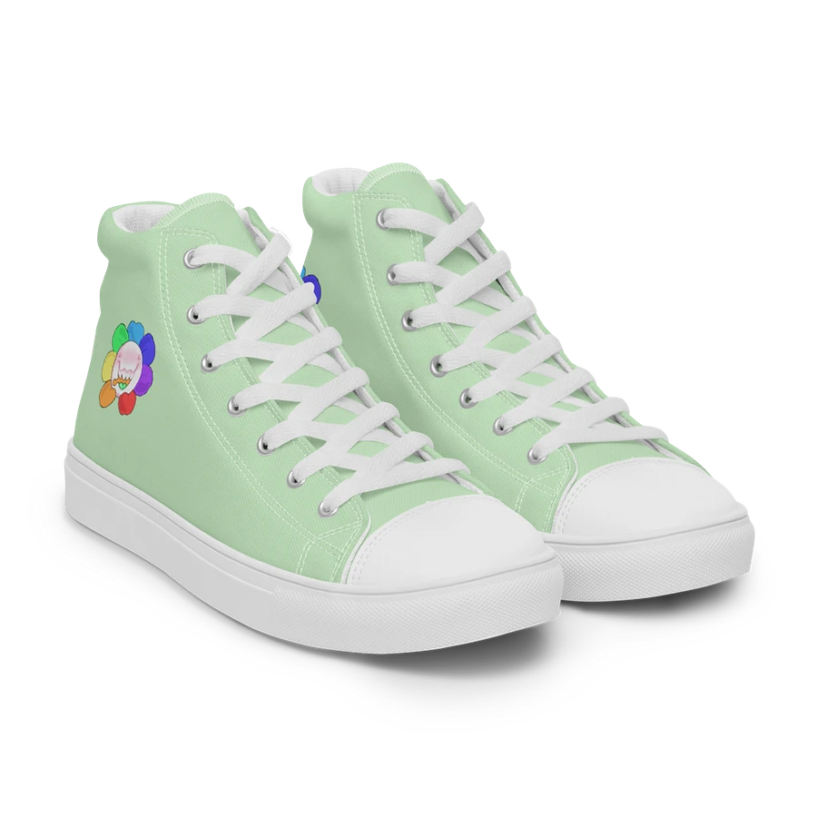 Pastel Green and White Flower Sneakers product image (51)