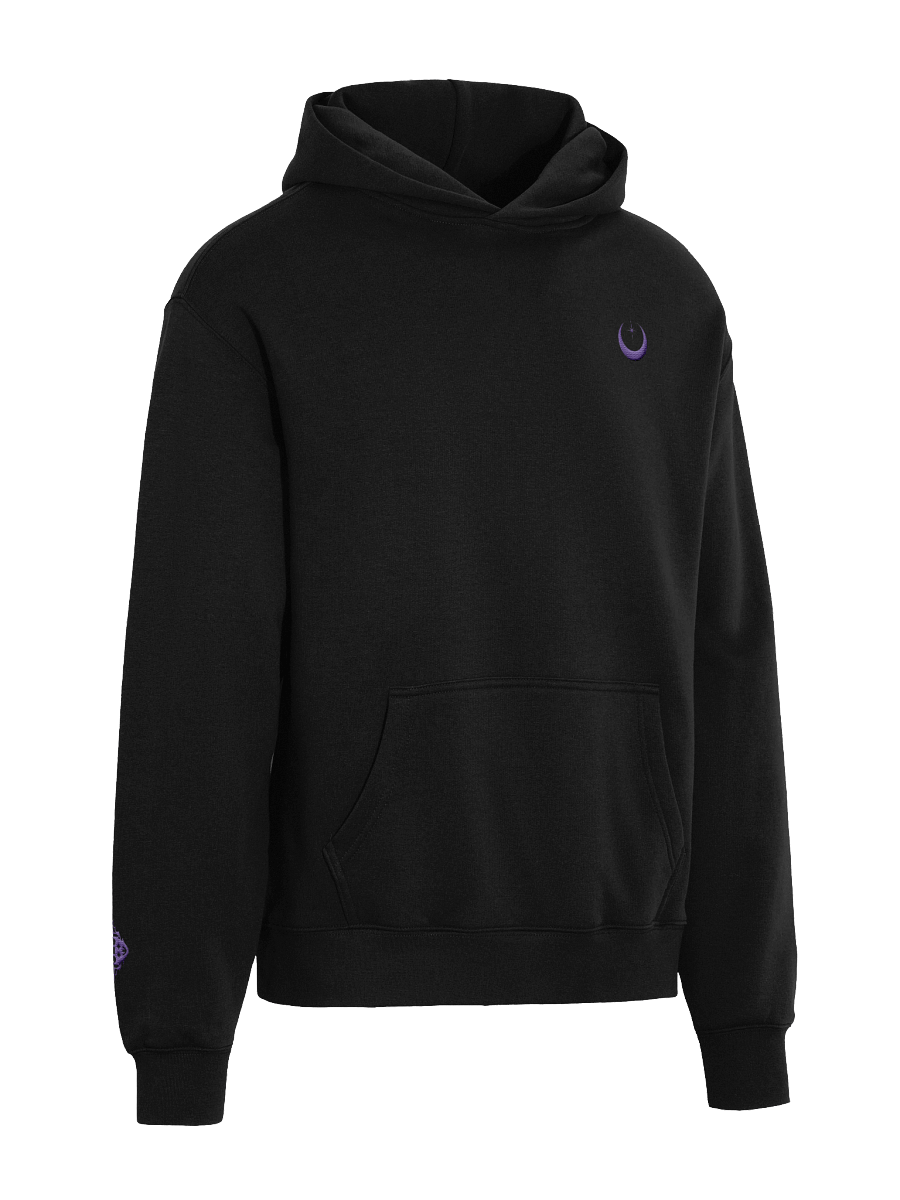 Purple Embroidered Moon Unisex Oversized Hoodie product image (2)