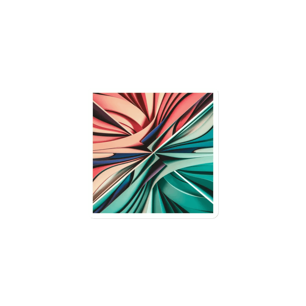 Exclusive Abstract Art Die-Cut Magnet - Vibrant Colours on Brushed Silver product image (3)