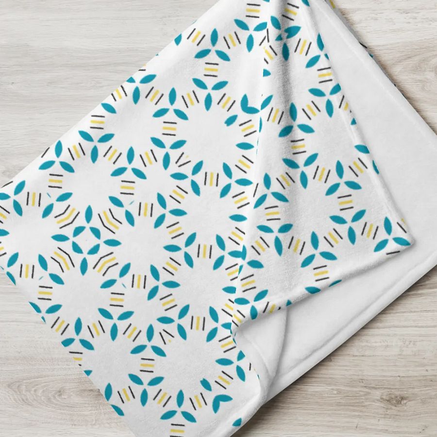 Harmony Hues Throw: Teal, White & Yellow product image (8)