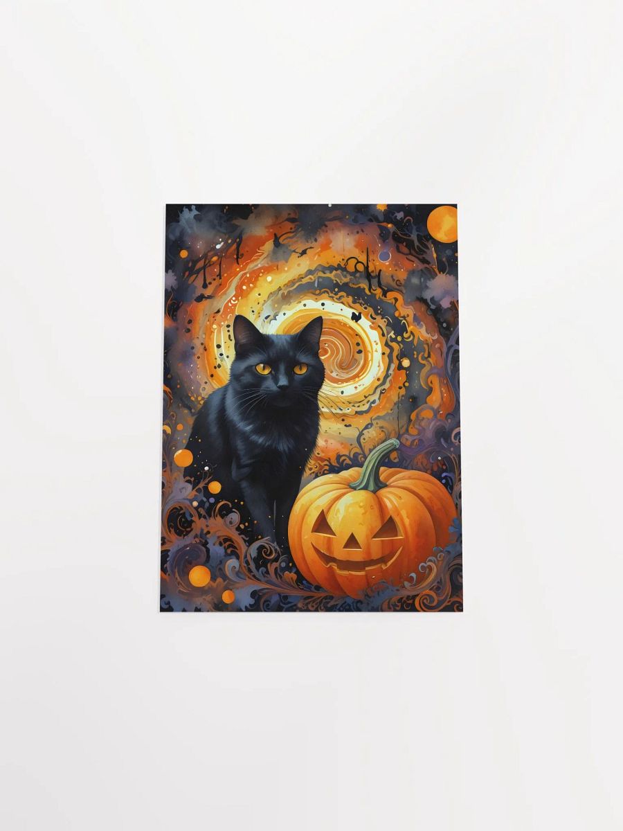 Celestial Black Cat & Pumpkin Poster product image (12)