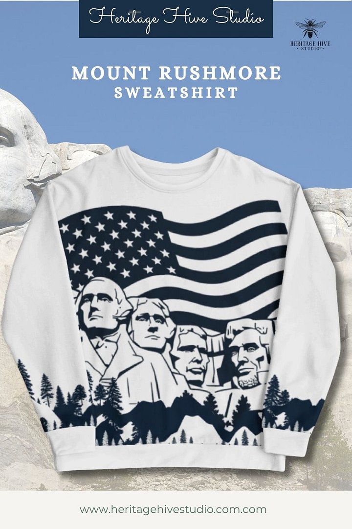 American Heritage Sweatshirt – Modern Mount Rushmore USA Presidents | Patriotic product image (2)