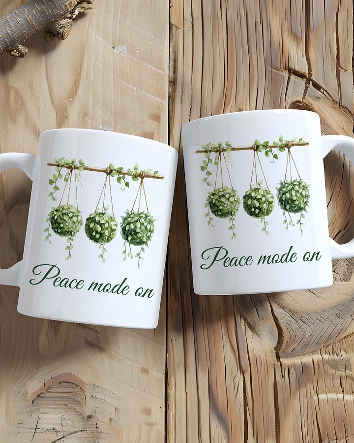 Peace Mode On Kokedama Coffee Mug (White) product image (2)